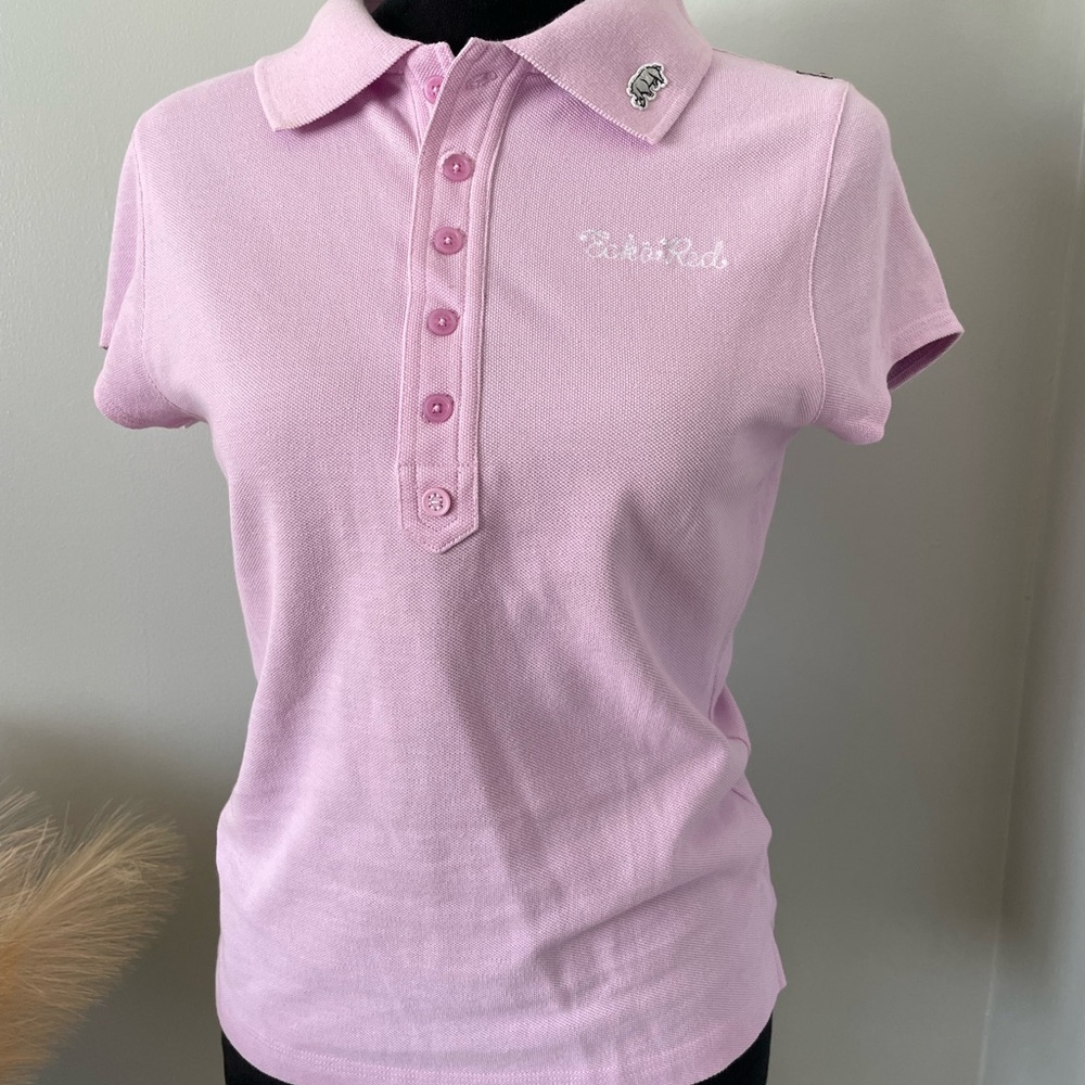 Soft Lavender Polo Shirt with Classic Collar. Ecko Red.